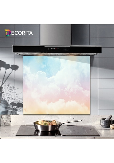 Decorıta Cam Ocak Arkası Koruyucu | Renkli Bulutlar