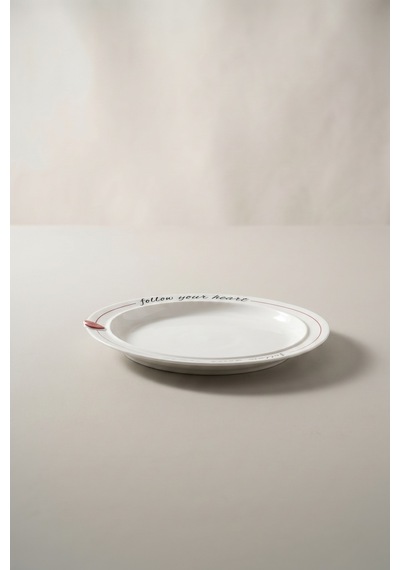 Cuore Porselen Tabak - 21 Cm Beyaz