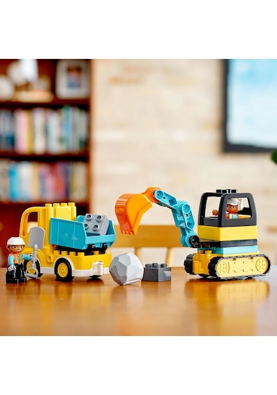 LEGO® DUPLO Town Kamyon ve Paletli Kazıcı 10931 - 2 Yaş & Üzeri Çocuklar için Eğitici Oyuncak Yapım Seti (20 Parça)