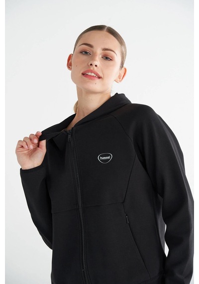 Hummel Tech Zip Hoodie 922436-2001 Siyah Kadın Fermaurlı Hoodie Siyah