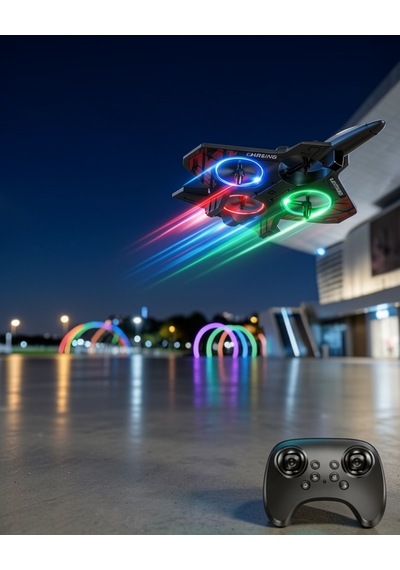 Led Işıklı Fighter Jet Tasarımı Drone 350ml