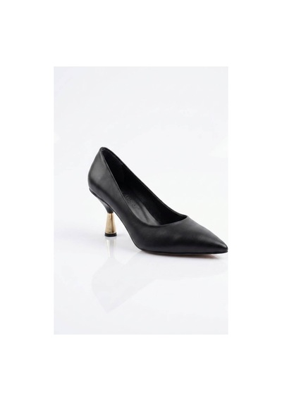 New Angel Nc-340 Kadın Sivri Burun Rahat Kadeh Topuk Stiletto Siyah