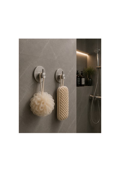 Oval Tekli Modern Banyo Askılık 45 Mm Paslanmaz Çelik Delmeden Yapışkan Montaj Inox