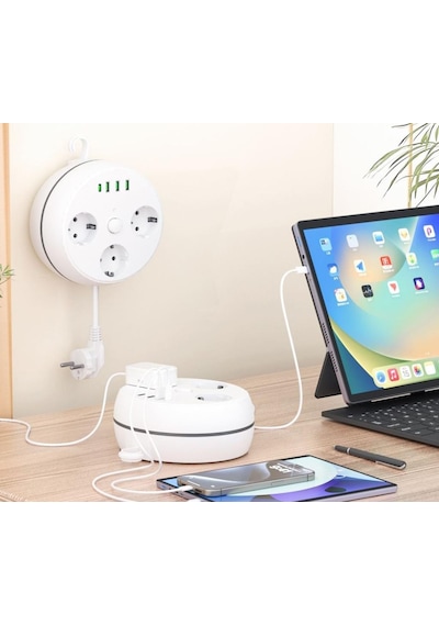 Vea Ve-26583 3'lü 1.5metre Kablolu 3usb+type-c Girişli Akım Korumalı Grup Priz 1.5 M
