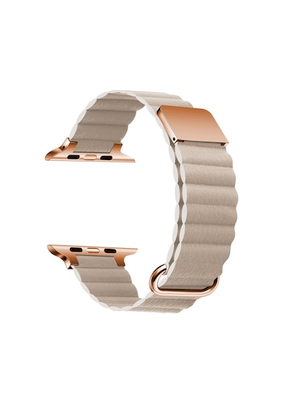 Watch 7 41mm Uyumlu Krd-78 Pu Deri Kordon Strap Kayış Mkst- Krem