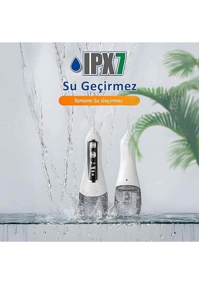 V580 Taşınabilir Şarjlı Ağız Duşu - 5 Basınç Modlu Diş Ve Protez Temizleyici - Diş Eti Masaj Fonksiyonlu Ipx7