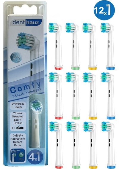 Comfy - Klasik Yumuşak Oral B Şarjlı Diş Fırçası Yedek Başlığı - 12 Adet Yedek Başlık