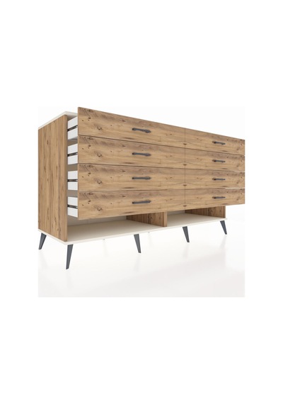 Kronos Konsol 8 Çekmeceli 176x59x99 Çam-aytaşı/çam Çam-aytaşı/çam