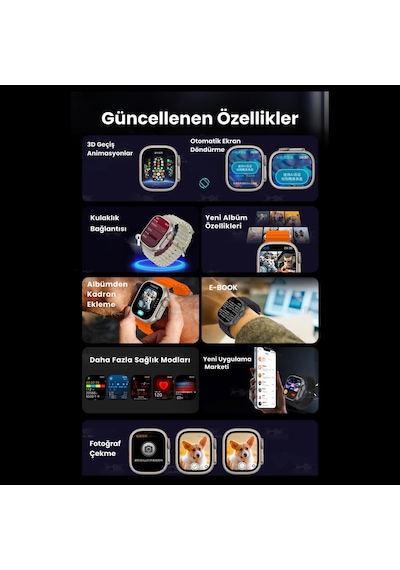 Harvox Hk 11 Ultra 3 Amoled Akıllı Saat Iphone Ve Android Tüm Telefonlara Uyumlu 49 Mm Gümüş