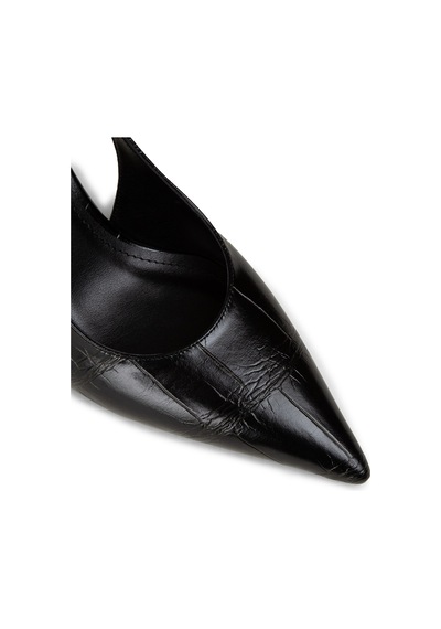 Deery Kadın Siyah Krokodil Desenli Slingback Stiletto - V4035zsyhm01 siyah