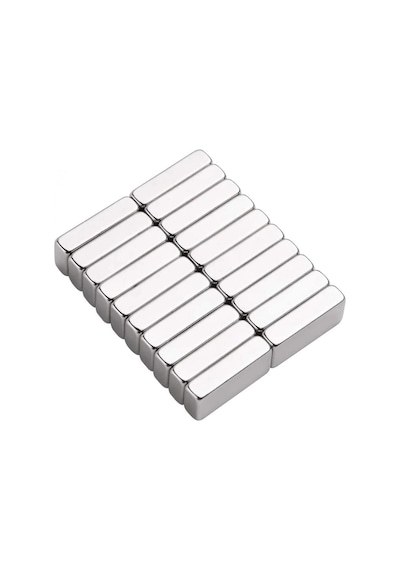 1 Adet 20x10x5 Mm Neodyum Magnet N35 Güçlü Mıknatıs Köşeli Dayanıklı Nikel Kaplama