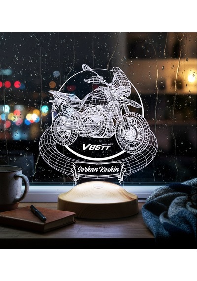 Moto Guzzi V85 Tt 3d Led Lamba Motor Guzzi Tutkunlarına Özel Motosiklet Hediyesi