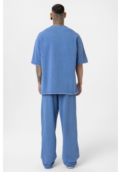 Yıkamalı Oversize Eşofman Takım V90-02 İndigo