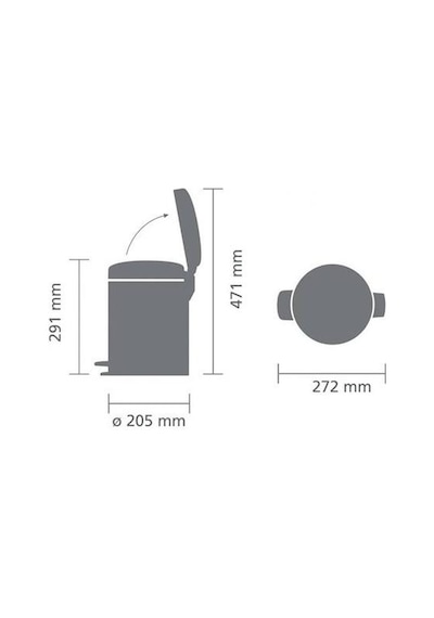 Brabantia Çöp Kutusu 5 Lt Pedallı Newicon Fpp Mat Steel 112102