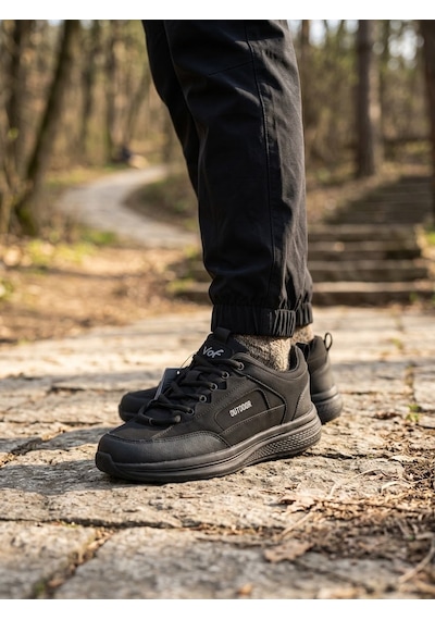 Volis M-25820 Siyah Bağcıklı Memory Foam Taban Günlük Erkek Sneaker Ayakkabı