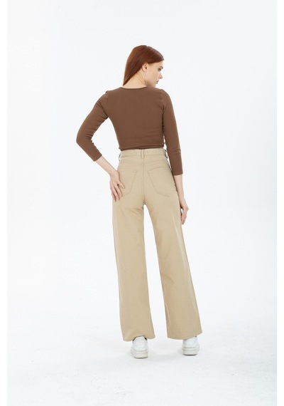 Alissa 90's Kar Yıkama Kar Gri Likralı Süper Yüksek Bel Wide Leg Salaş Jeans Palazzo Pantolon Koyu Gri