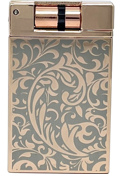 Zenit Rose Gold & Gri Floral Desenli Pürmüz Alevli Özel Seri Çakmak Rose