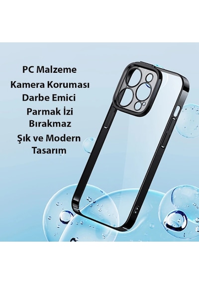 Baseus Glitter Apple iPhone Uyumlu 14 Pro 6.1 Renkli Kenar Silikon Kılıf + Tempered Ekran Koruyucu Set- 5775 95962659