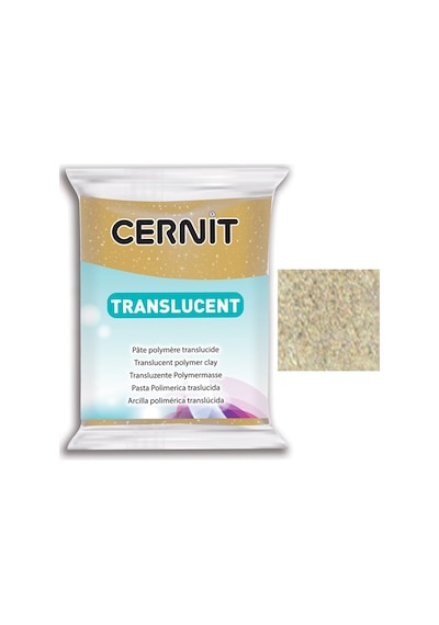 Cernit Translucent Transparan Polimer Kil 56G 050 Glitter Gold