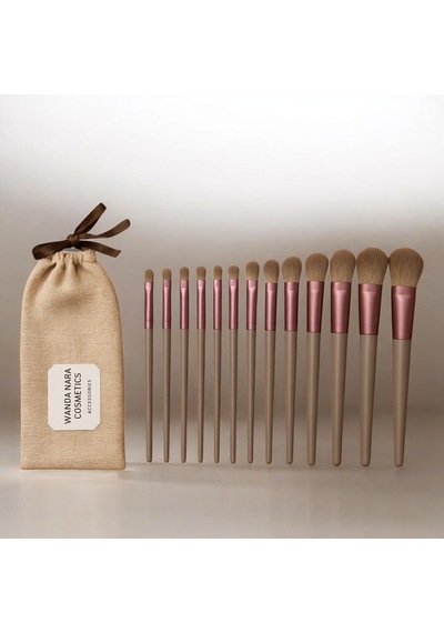 Wanda Nara Cosmetics Profosyonel Premium Beauty Kahve-gri Makyaj Aplikatör Fırçası 13 Lü Set