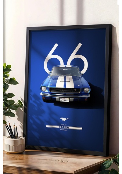 1966 Ford Mustang Shelby Gt350 Çerçeveli Tablo - Special Edition Car Poster