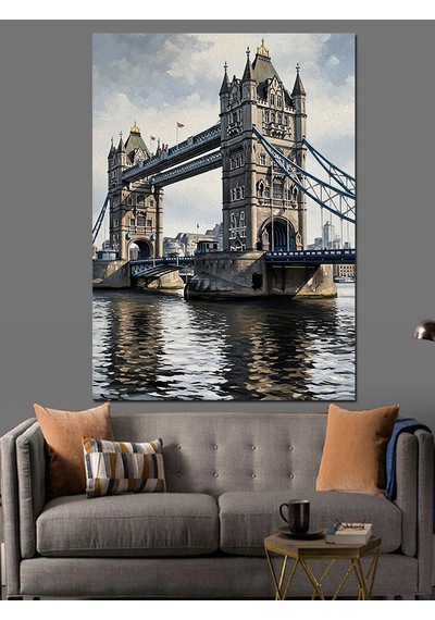 Ahşap Tablo Londra Tower Bridge Manzarası