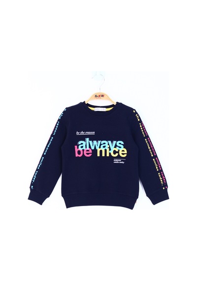 Toontoy Kız Çocuk Always Baskılı Sweatshirt Lacivert Toontoy Kız Çocuk Always Baskılı Sweatshirt Lacivert