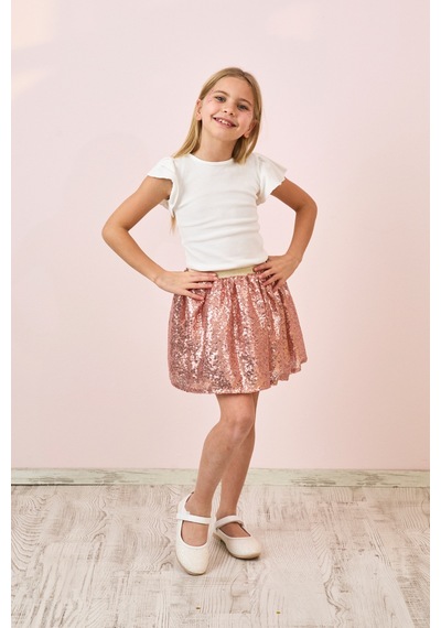 Le Mabelle Rose Üzeri Pullu Kız Çocuk Etek - Gracie Rose