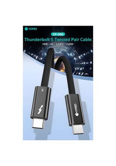 İki Ucu Type-c Thunderbolt 5 Kablo 1metre Hdr 4k 120hz Çoklu Ekran Destekli Type-c To Type-c Çift Bükümlü Örgülü 240w 80gbps Hızlı Şarj Data Ve Görüntü Kablosu