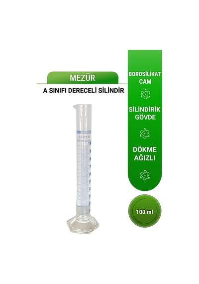 Mezür 100 Ml A Sınıfı Uzun Form Hexagonal Cam Taban