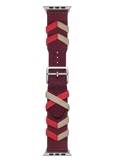 Watch 40mm Uyumlu Clo- Krd-97 Sarmal Örgü Tasarımlı Kordon-kırmızı