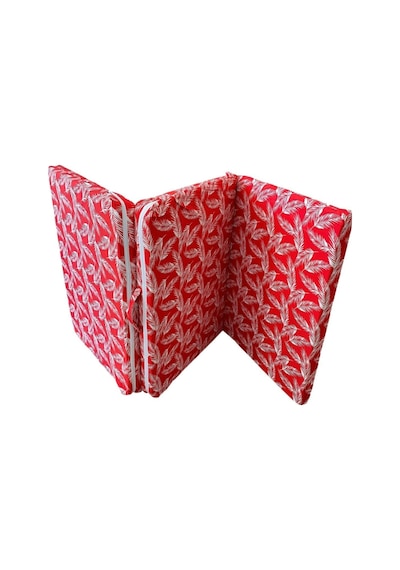 Katlanır Yer Yatağı Sünger Yatak Kırmızı Tüylü 80x180 Cm-6 Cm Tek Kişilik