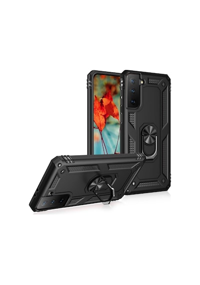 Samsung Uyumlu Galaxy S21 Plus Kılıf Sofya Yüzüklü Korumalı Kılıf