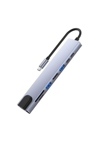 Primex Px-U520 4K@30Hz Gri Metal Type-C To 4K Hdmı+Usb 3.0+Rj45+S Primex Px-U520 4K@30Hz Gri Metal Type-C To 4K Hdmı+Usb 3.0+Rj45+S