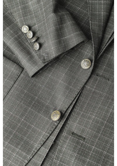 Bisse Yeşil Ekose Desenli Çift Düğmeli Blazer Ceket Pck26k26202 47