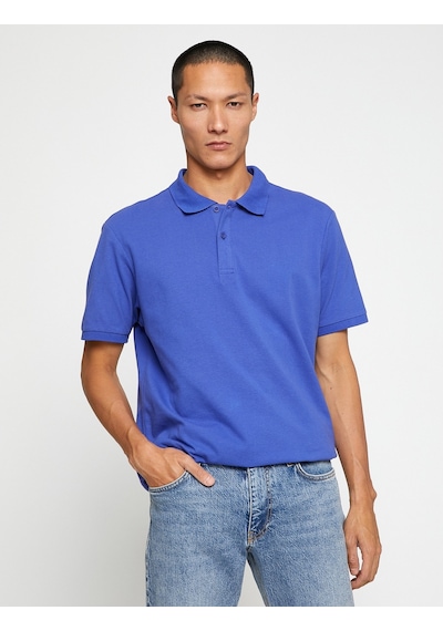 Koton Basic Tişört Polo Yaka Düğmeli Dar Kesim Mor 3Sam10001Mk 3Sam10001Mk958 Mor