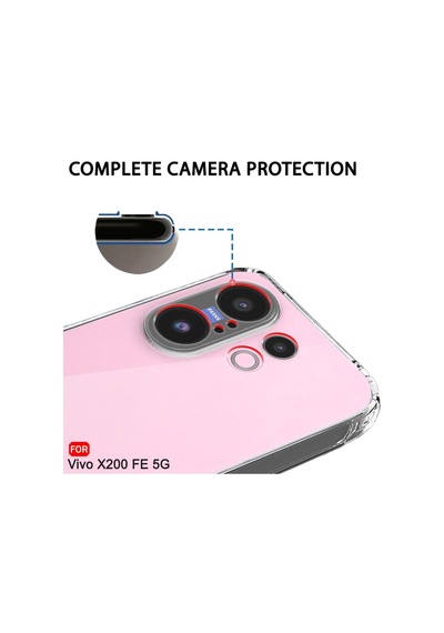 Vivo X200 Fe Uyumlu Silikon Kılıf - Kamera Korumalı Esnek Pastel Renk Kapak - Şeffaf Şeffaf
