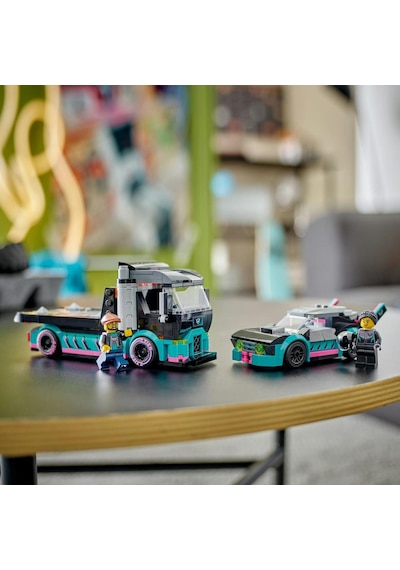 LEGO® City Yarış Arabası ve Araba Taşıyıcı Kamyon 60406 6+ Yaratıcı Oyuncak Yapım Seti - 328 Parça
