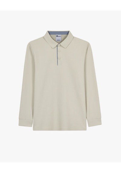 Skechers M Long Sleeve Waffle Polo Erkek Bej S2620148-1559