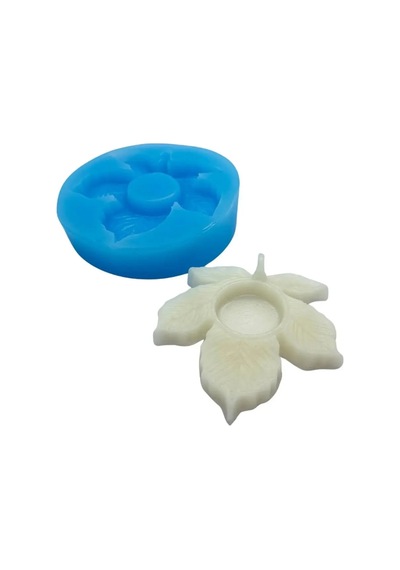 Yaprak Tealight Mumluk Kalıbı Epoksi, Taş Tozu &amp Mum Uyumlu