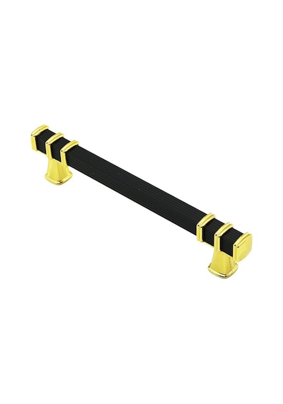İbico-965 Kare Çekmece Kulp 12.8 Cm - Altın Yüzük Ve Siyah Kulp- 10'li Paket Diğer