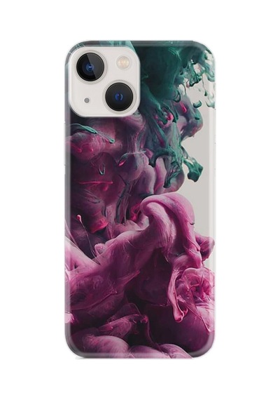 Apple Apple iPhone Uyumlu 13 Kılıf 6.1" Kılıf Resimli Desenli Baskılı Silikon Kılıf Pink Green Cloud 1306