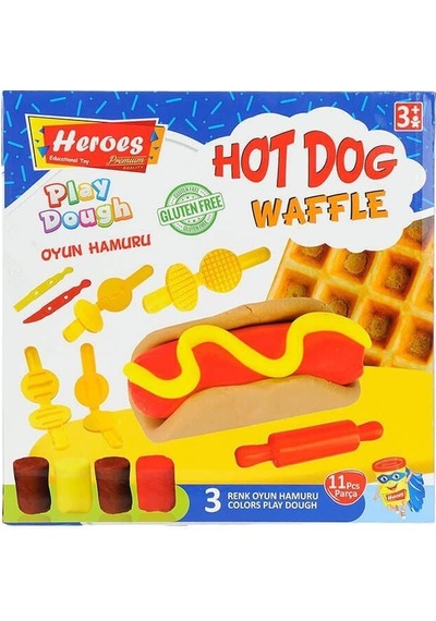 Ern-584 Heroes Orta Kutulu Burger Oyun Hamuru Seti Çok  Renkli