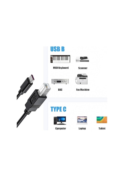 Midi Klavye Usb Type-c Kablosu 1.5 Metre