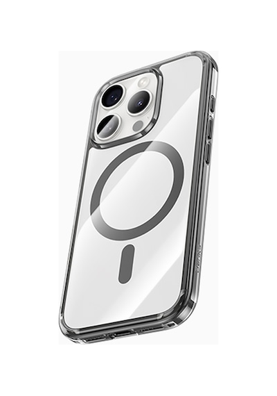 Apple Uyumlu iPhone 16 Pro Kılıf M safe Şarj Özellikli Airbagli Şeffaf Benks Lucentpro Serisi Kapak Gri