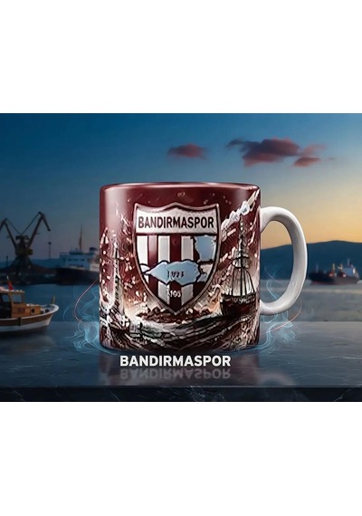 Bandırmaspor Bordo Beyaz Kaliteli Kupa Bardak Taraftara Özel Tasarım