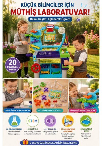 Little Tikes Müthiş Laboratuvar Stem Eğitici Deney Seti Sesli Işıklı Çocuk Oyuncağı +3 Yaş