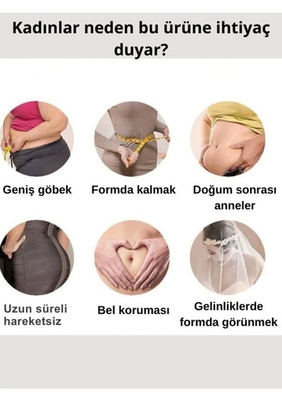 Genculus Hamilelik Sonrası Sıkılaştırıcı Korse Latex Kumaşlı, Göbek Ve Bel Toparlayıcı S/M