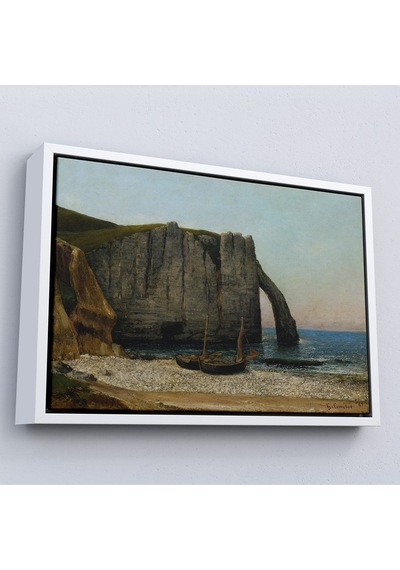 Ahşap Çerçeveli Gustave Courbet - Etretat Kayalıkları Tablosu-7073