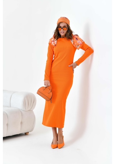 FTZ Women Ftz Kadın Kaşkorse Elbise Orange 30901-Orange Turuncu